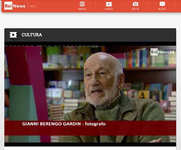 Frame dell’intevista di Gianni Berengo Gardin – da Rai News