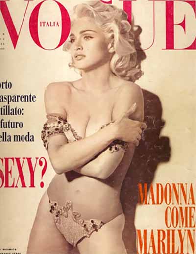 Steven Meisel. Febbraio, 1991. Vestito Gianfranco Ferrè. Modella Madonna
