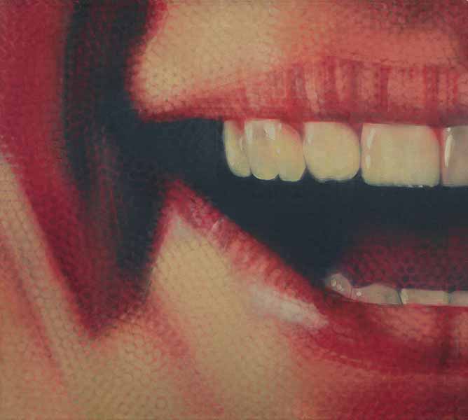 Claudio Cintoli. Mezza bocca per G.D., 1965. Olio su tela, cm 100 x 80,5. Collezione Lanfranchi. Fotografia di Pietro Notarianni. © Eleonora Manzolini Cintoli